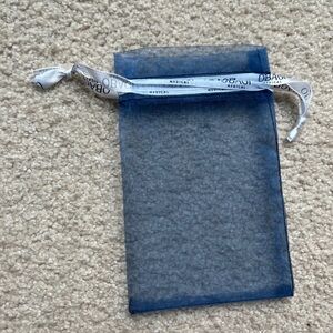 Obagi Blue Drawstring Organza Bag Jewelry Pouch Wedding Party Gift Bag 6” X4”
